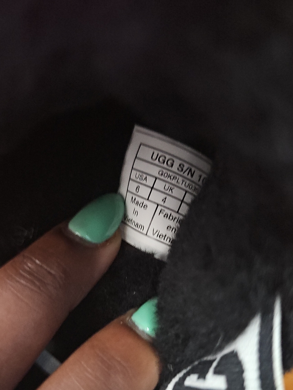 UGG Black Fluff Slide with Branded Elastic Strap - Picture 5 of 5